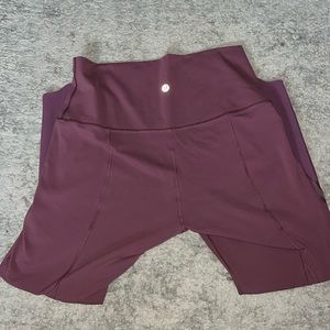 Lululemon leggings. Cropped and mesh legs. Great condition barely worn